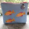 Trio of Fish Embroidered Zipper Bag