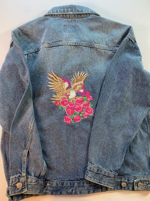 Embroidered Eagle & Roses -  Size Large