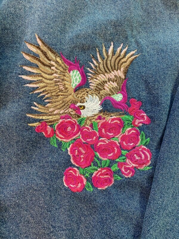 Embroidered Eagle & Roses -  Size Large - Image 4